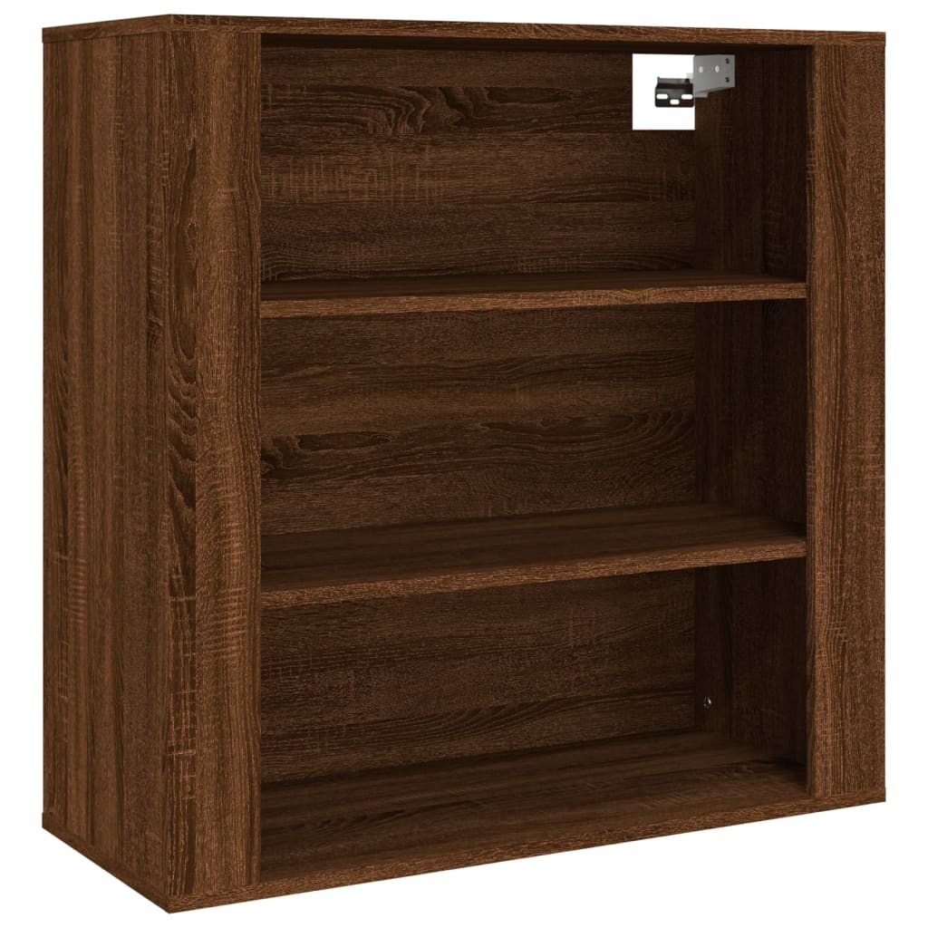 Hoge kast bewerkt hout bruin eikenkleur