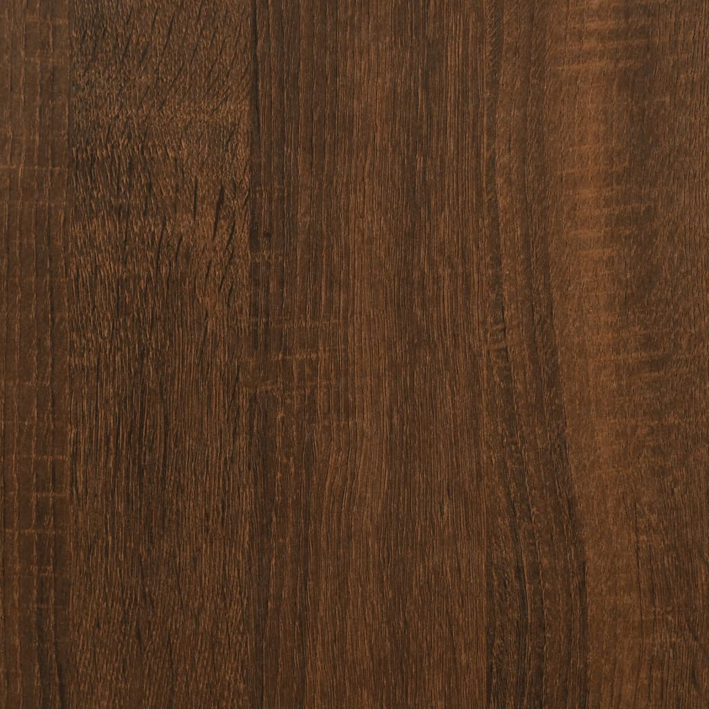 Hoge kast bewerkt hout bruin eikenkleur