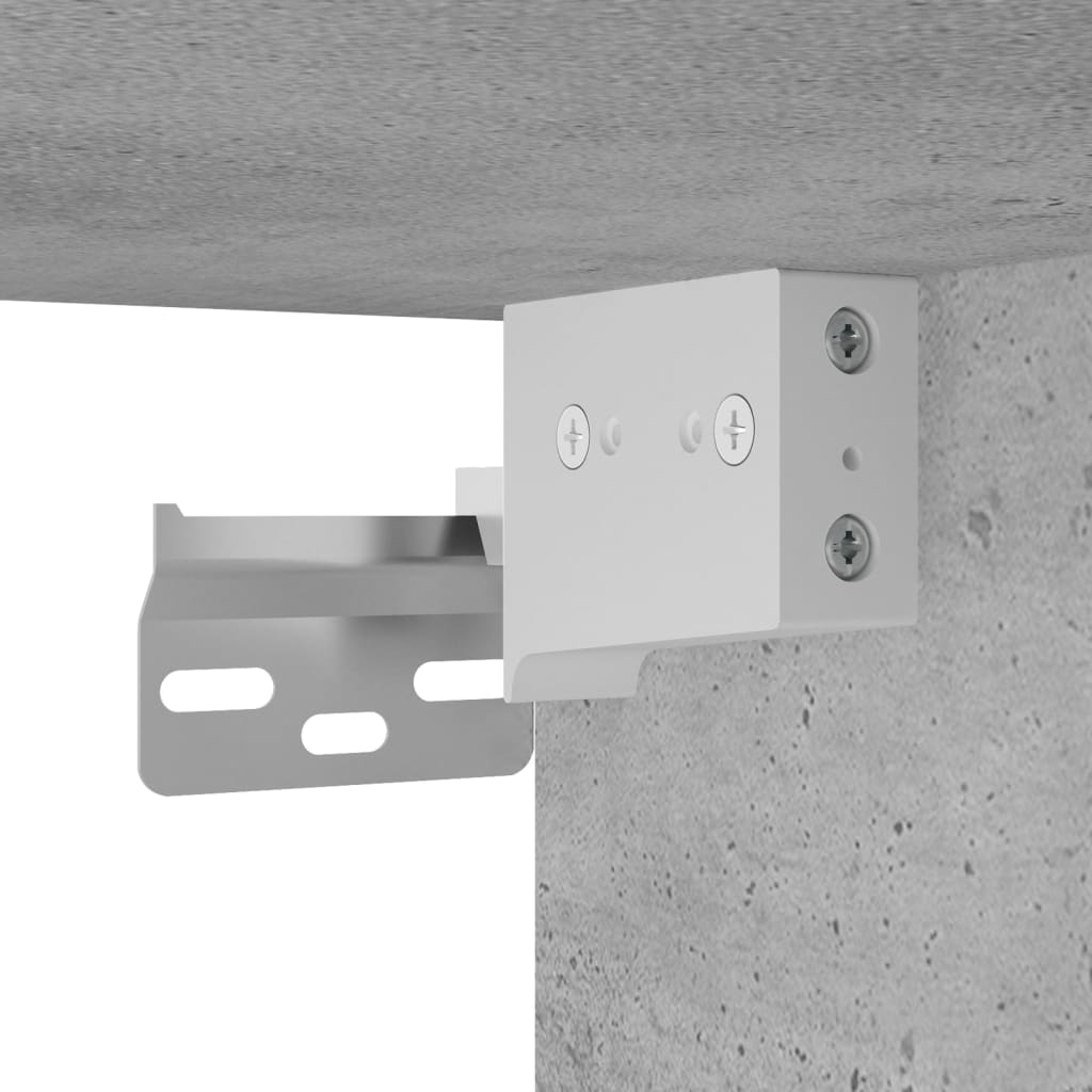 Hoge kast bewerkt hout betongrijs