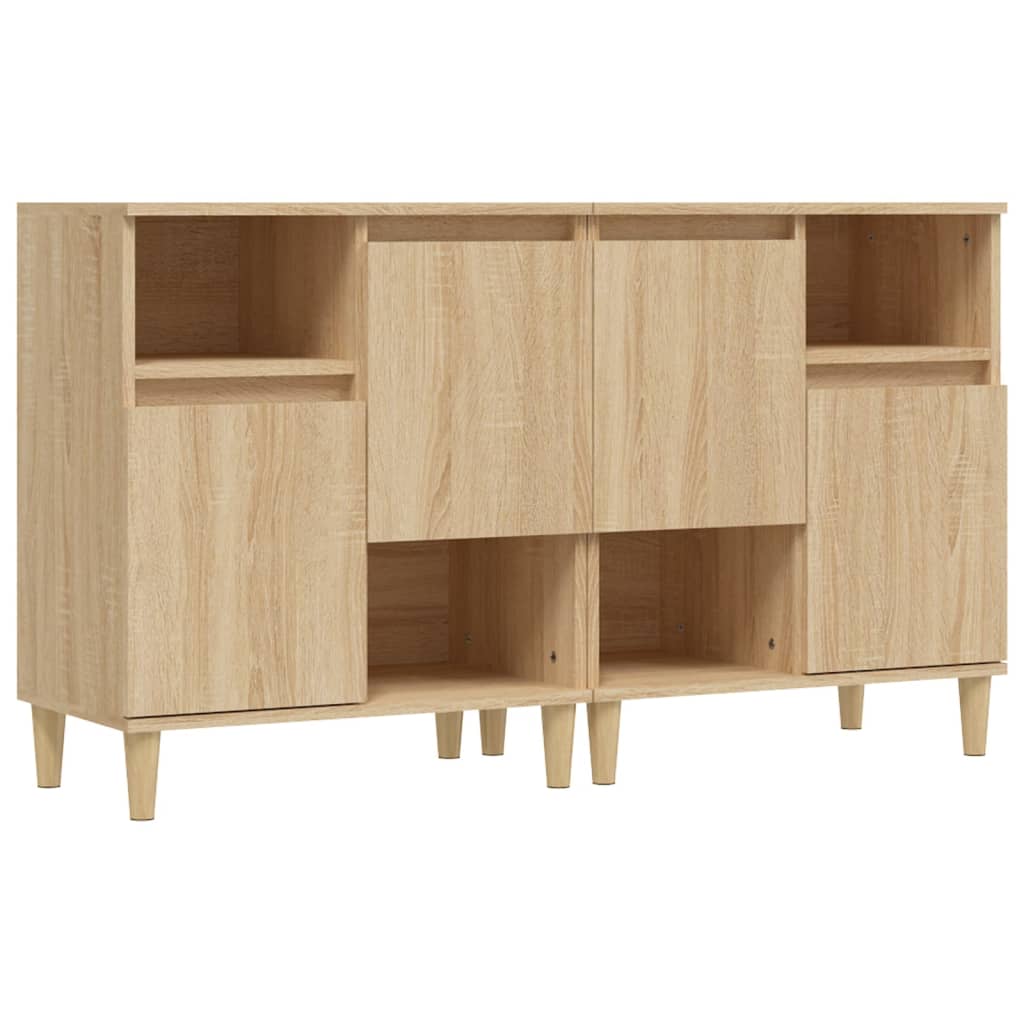 Dressoirs 2 st 60x35x70 cm bewerkt hout sonoma eikenkleurig