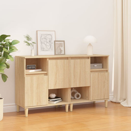 Dressoirs 2 st 60x35x70 cm bewerkt hout sonoma eikenkleurig