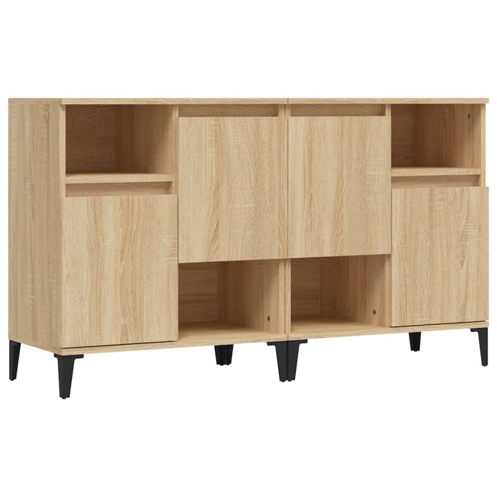 Dressoirs 2 st 60x35x70 cm bewerkt hout sonoma eikenkleurig