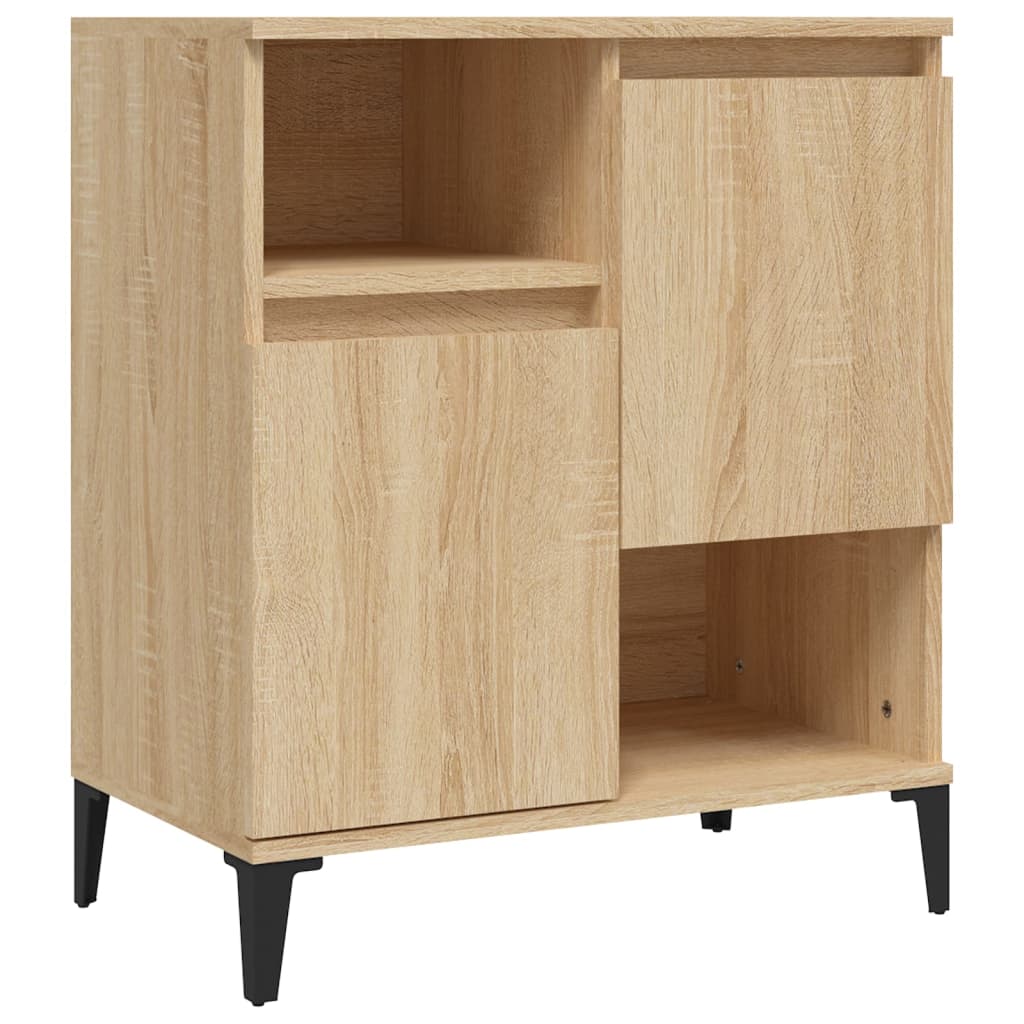 Dressoirs 2 st 60x35x70 cm bewerkt hout sonoma eikenkleurig