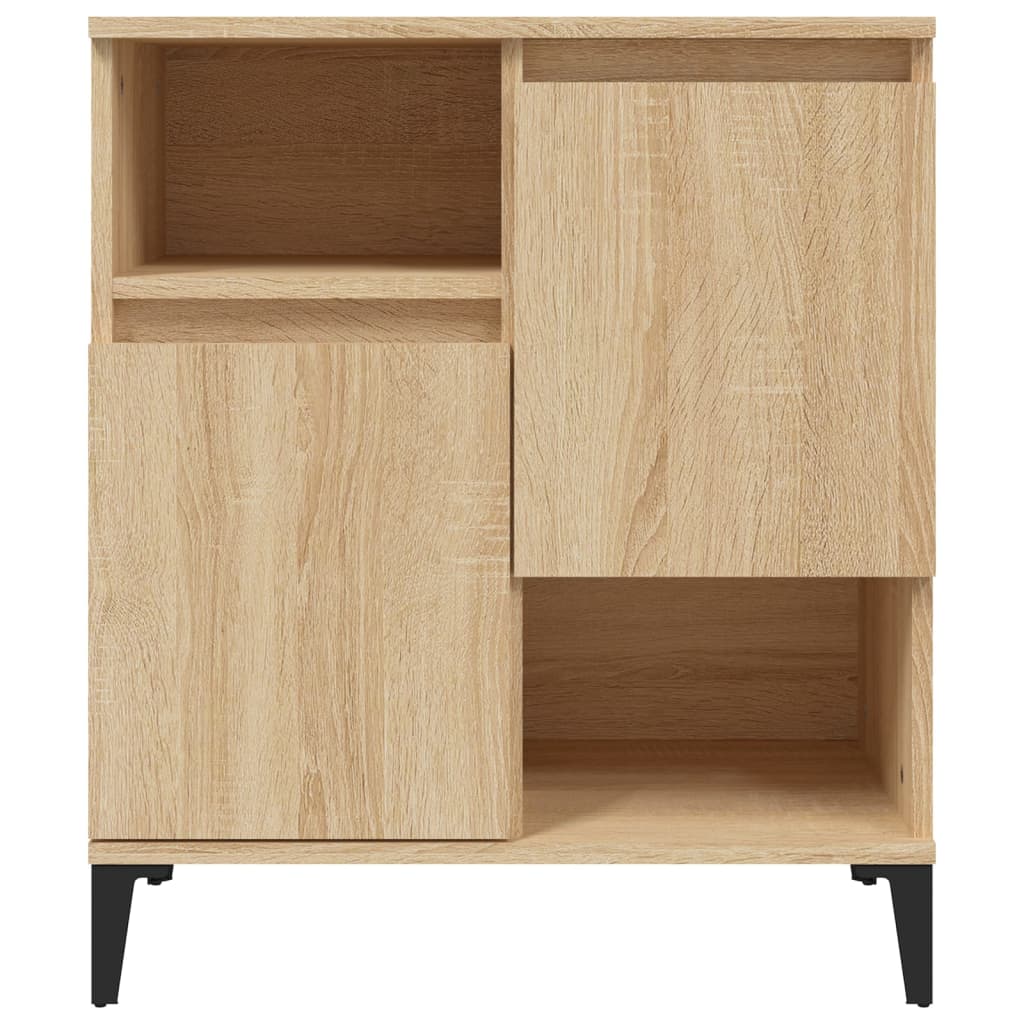Dressoirs 2 st 60x35x70 cm bewerkt hout sonoma eikenkleurig
