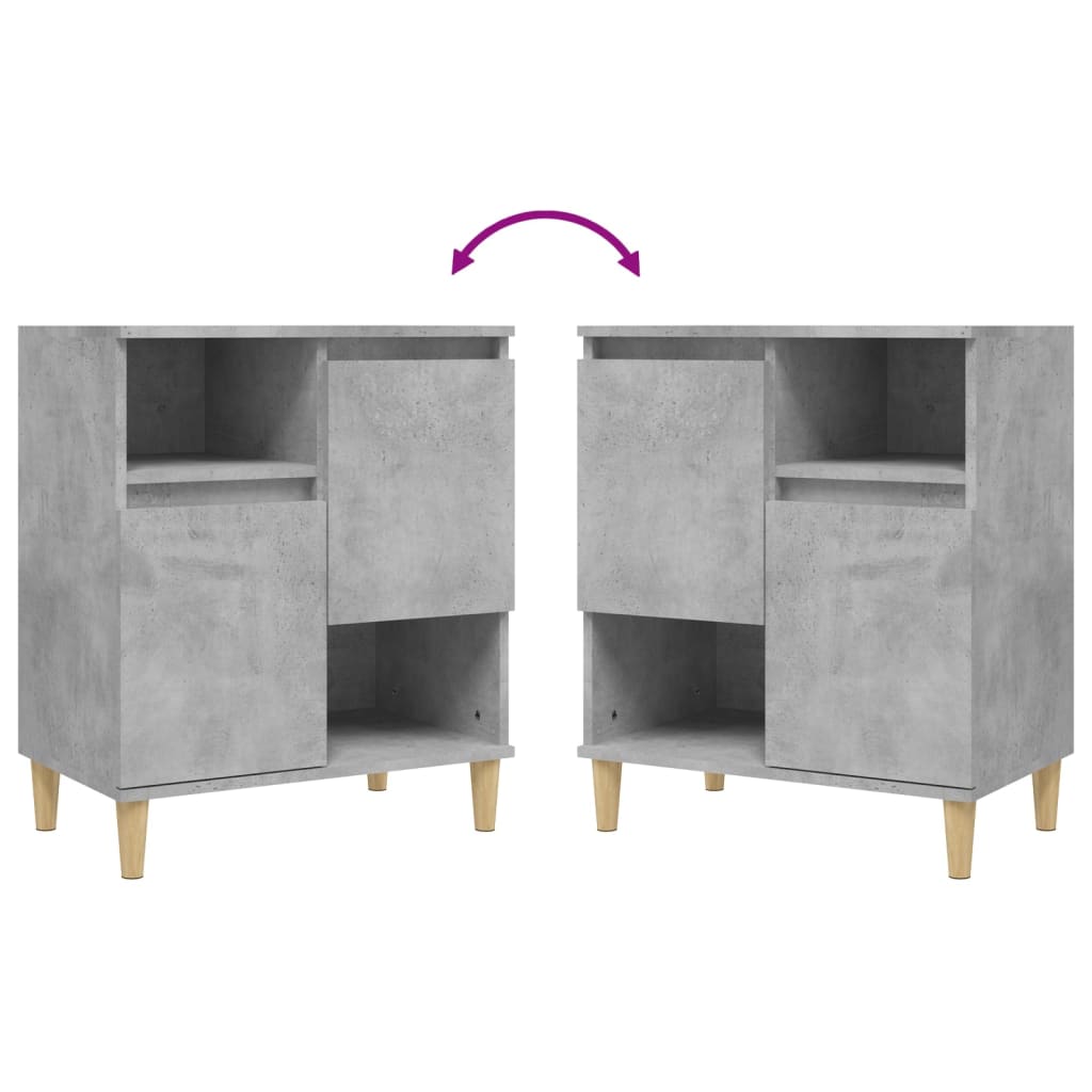 Dressoirs 3 st 60x35x70 cm bewerkt hout betongrijs