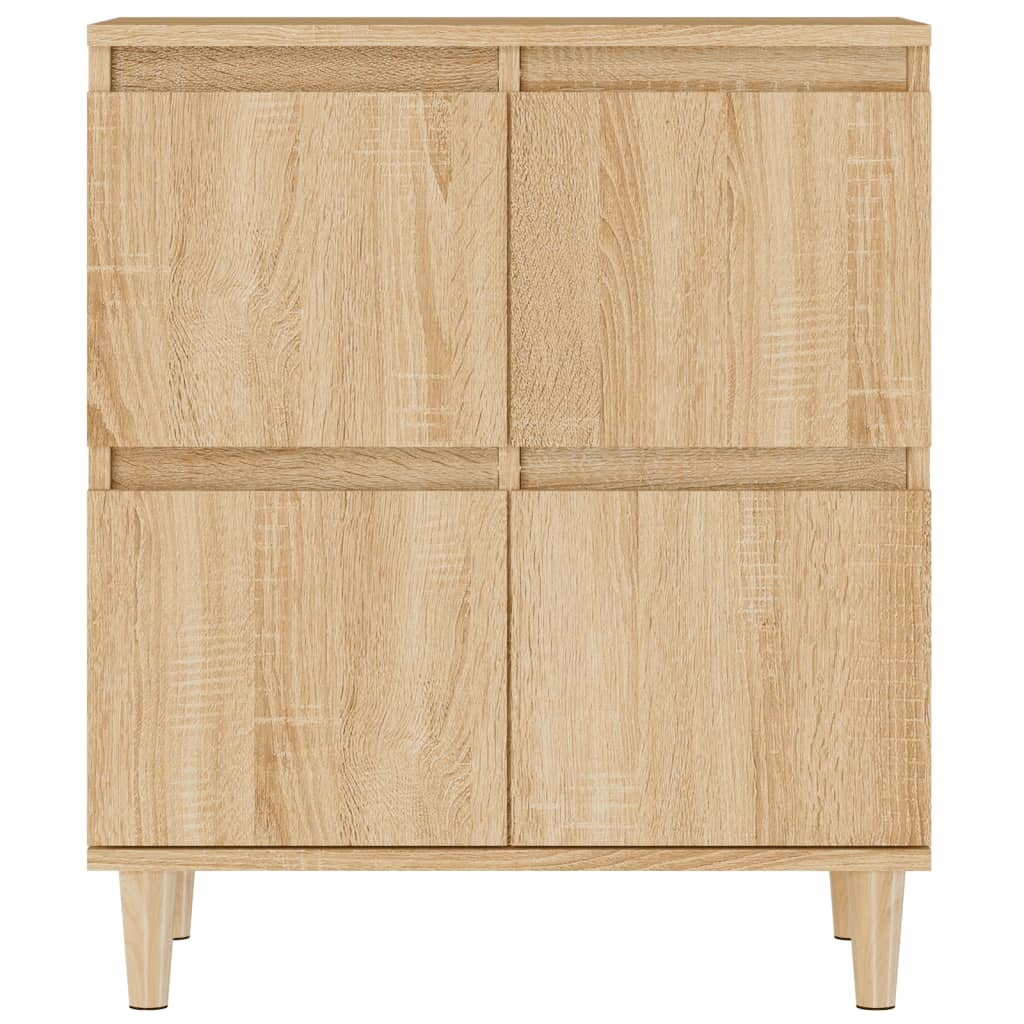 Dressoirs 2 st 60x35x70 cm bewerkt hout sonoma eikenkleurig