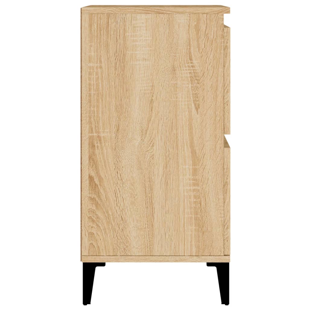 Dressoirs 2 st 60x35x70 cm bewerkt hout sonoma eikenkleurig
