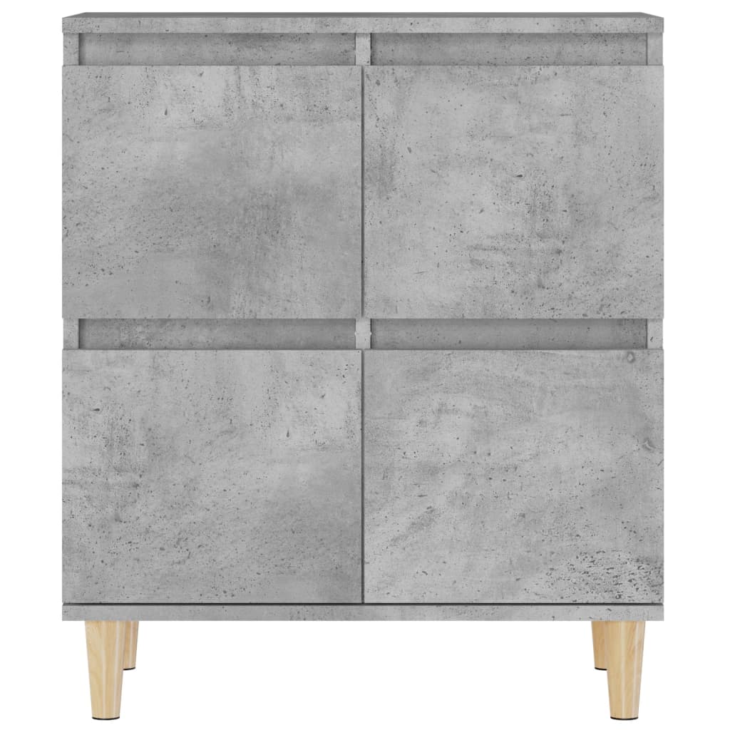 Dressoirs 3 st 60x35x70 cm bewerkt hout betongrijs