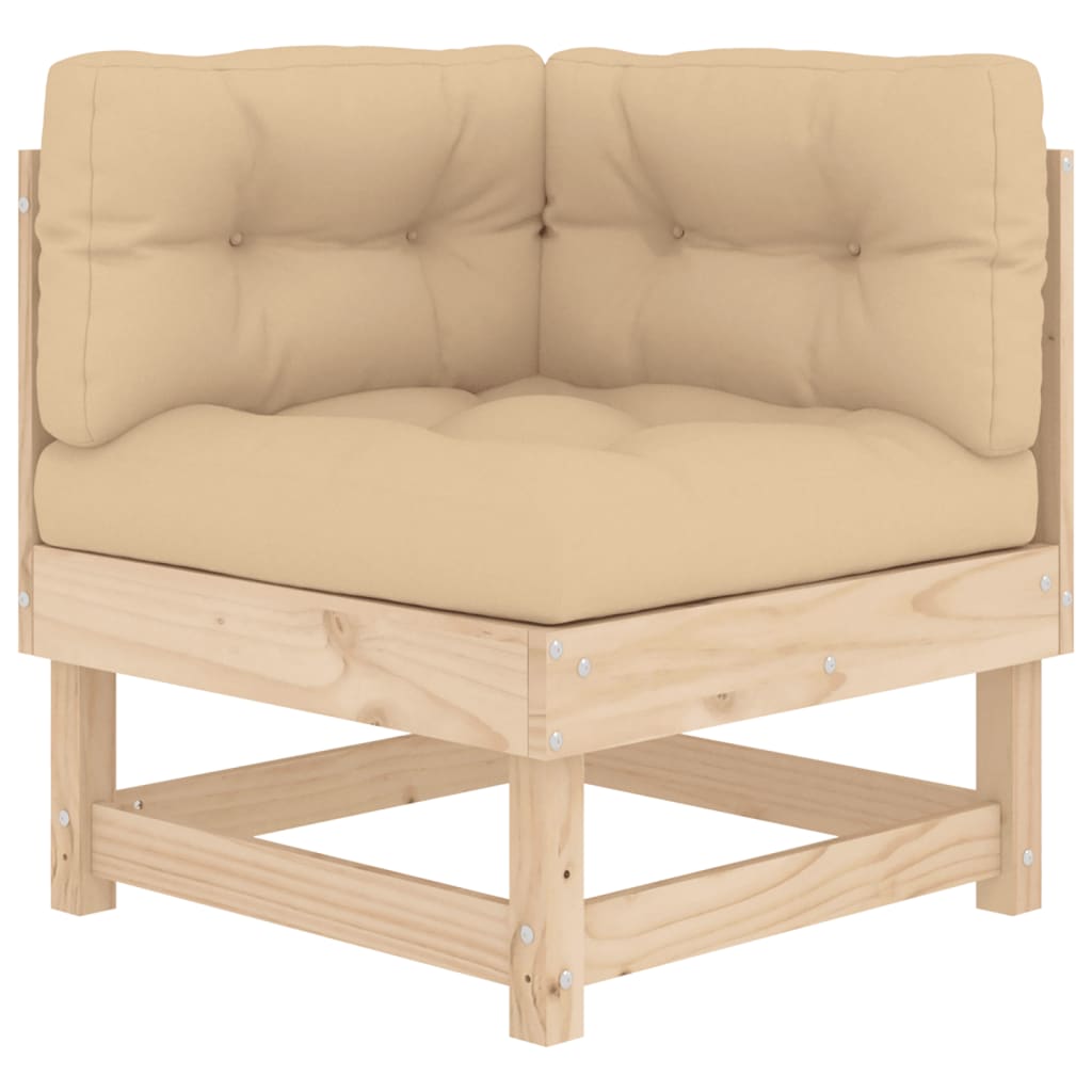 10-delige Loungeset met kussens massief hout