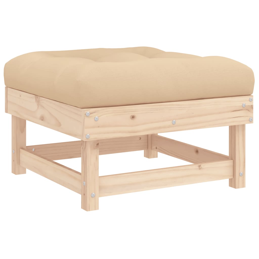 10-delige Loungeset met kussens massief hout