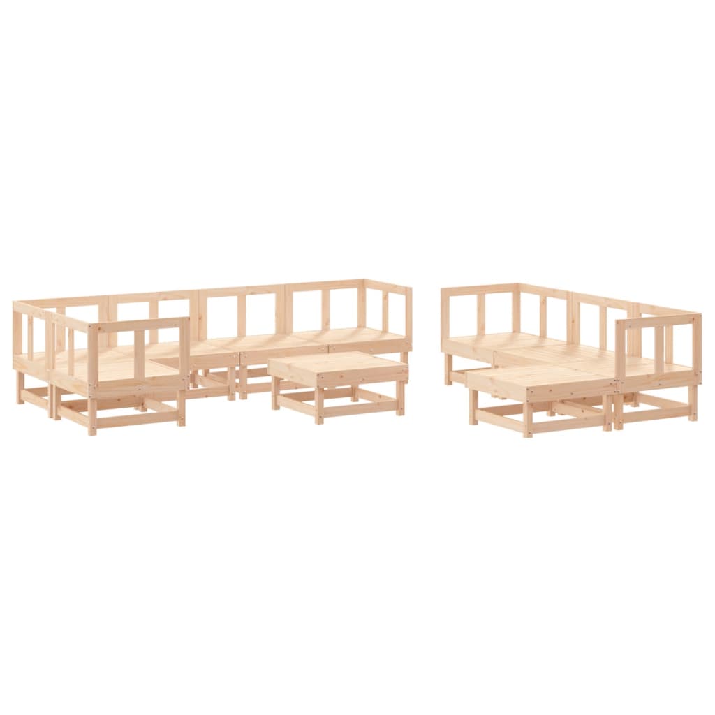 10-delige Loungeset massief grenenhout
