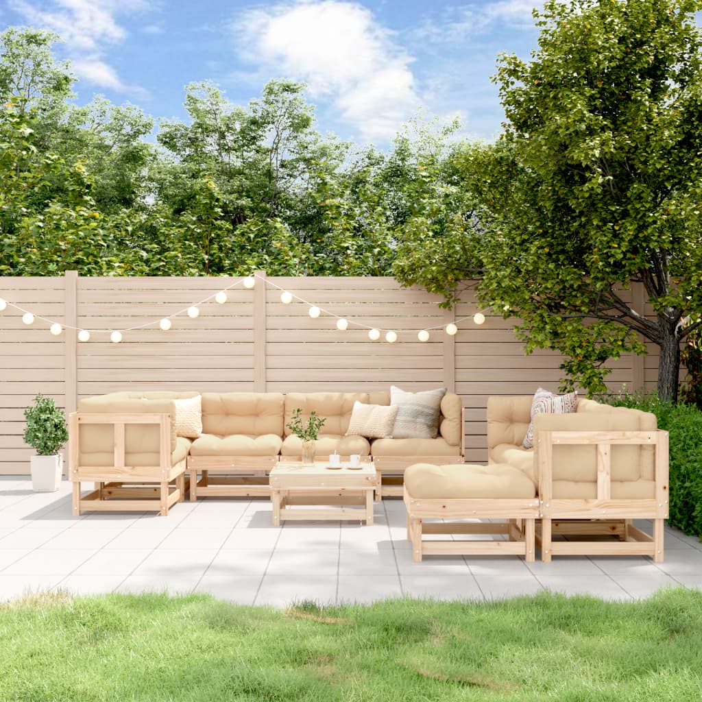 10-delige Loungeset massief grenenhout