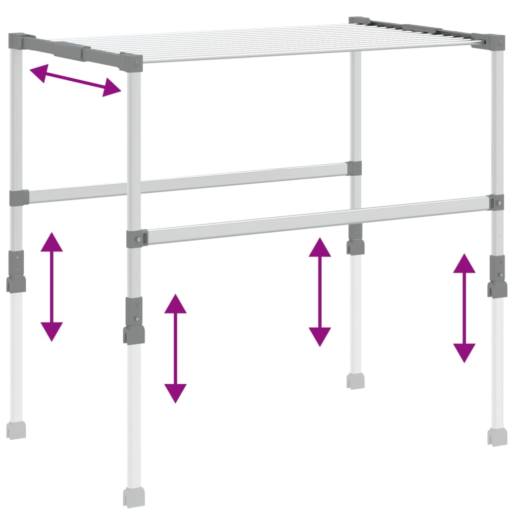 Droogrek 83x(50-55)x(40-85) cm aluminium