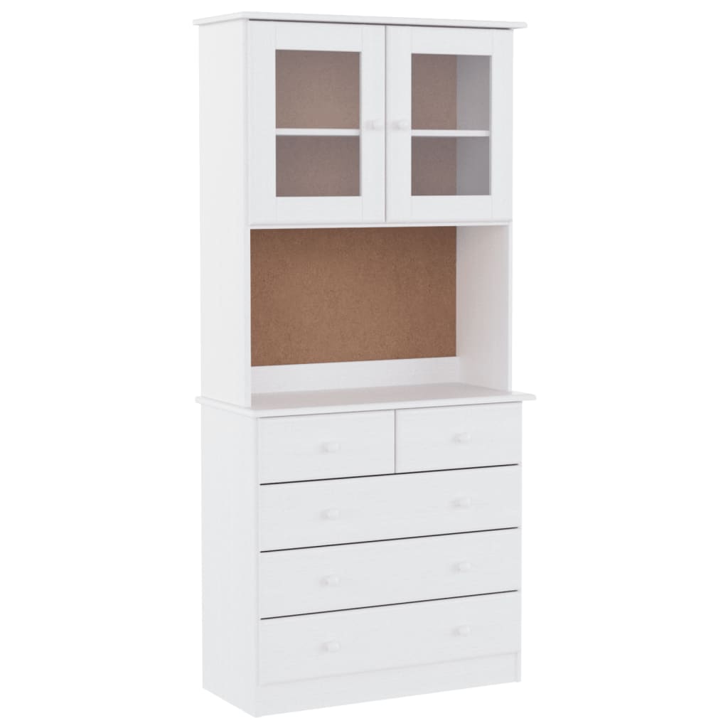 Hoge kast ALTA 77x35x165 cm massief grenenhout wit