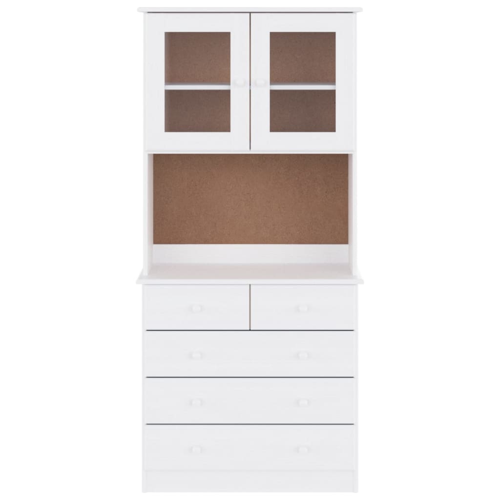 Hoge kast ALTA 77x35x165 cm massief grenenhout wit