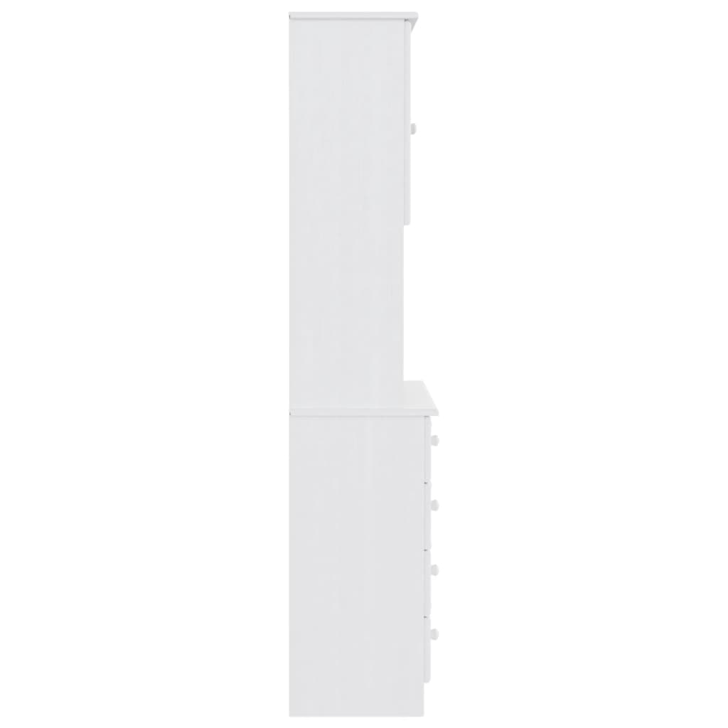Hoge kast ALTA 77x35x165 cm massief grenenhout wit