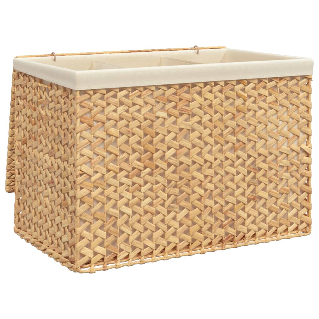 Wasmand met 3 vakken 75x42,5x52 cm waterhyacint