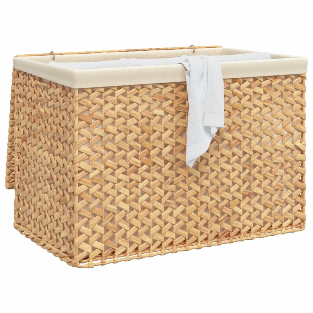 Wasmand met 3 vakken 75x42,5x52 cm waterhyacint