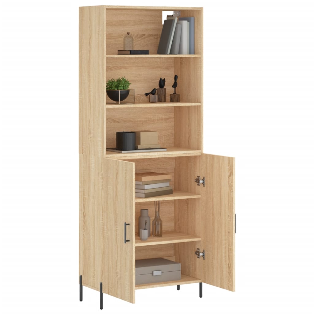 Hoge kast 69,5x34x180 cm bewerkt hout sonoma eikenkleurig