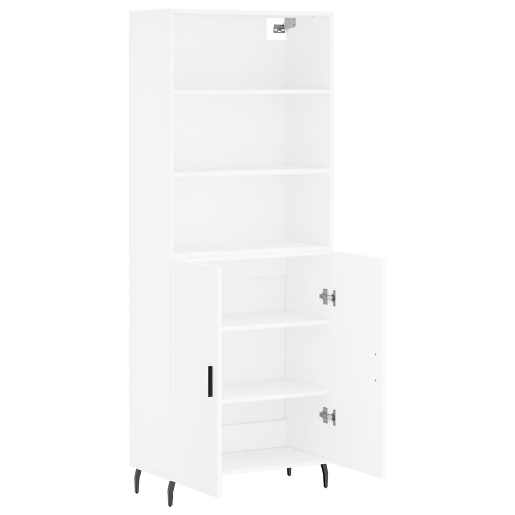 Hoge kast 69,5x34x180 cm bewerkt hout wit