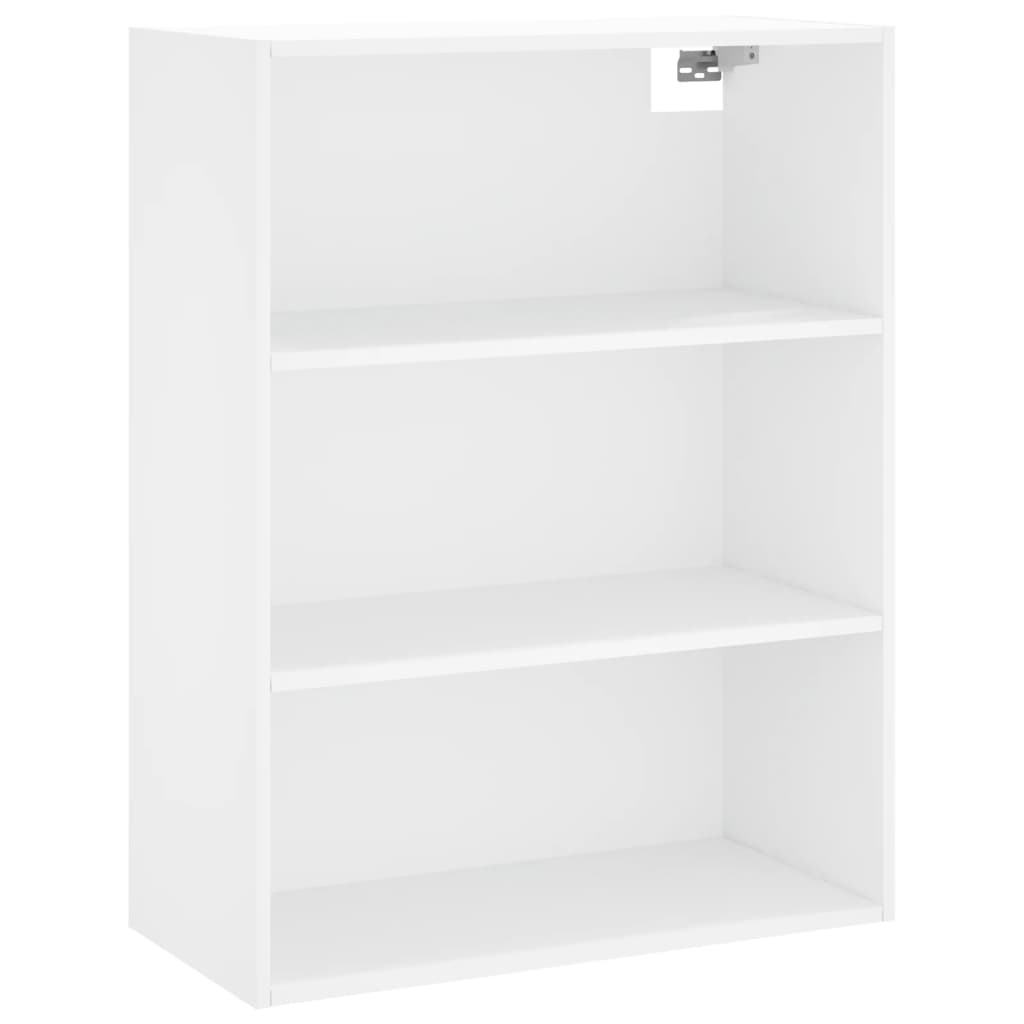 Hoge kast 69,5x34x180 cm bewerkt hout wit
