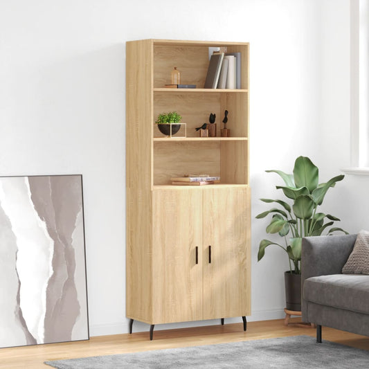 Hoge kast 69,5x34x180 cm bewerkt hout sonoma eikenkleurig