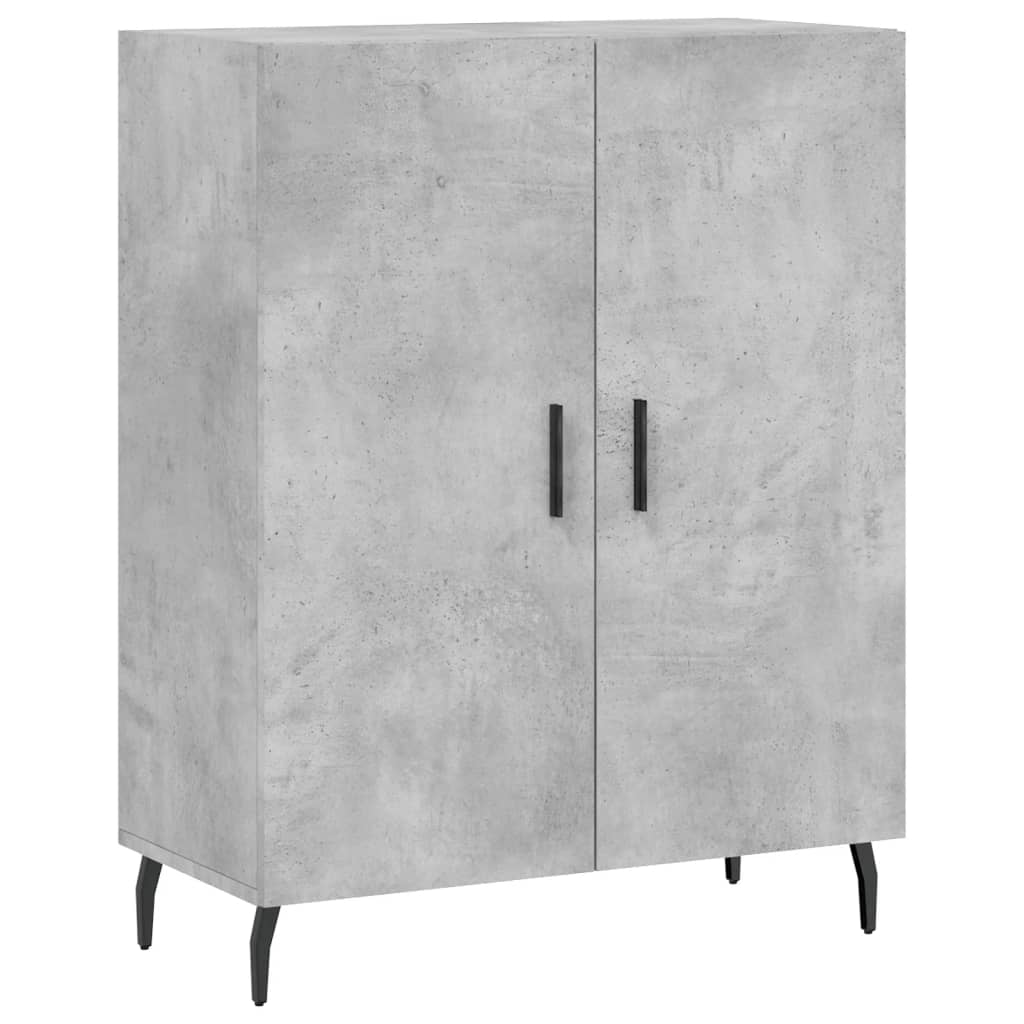 Hoge kast 69,5x34x180 cm bewerkt hout betongrijs