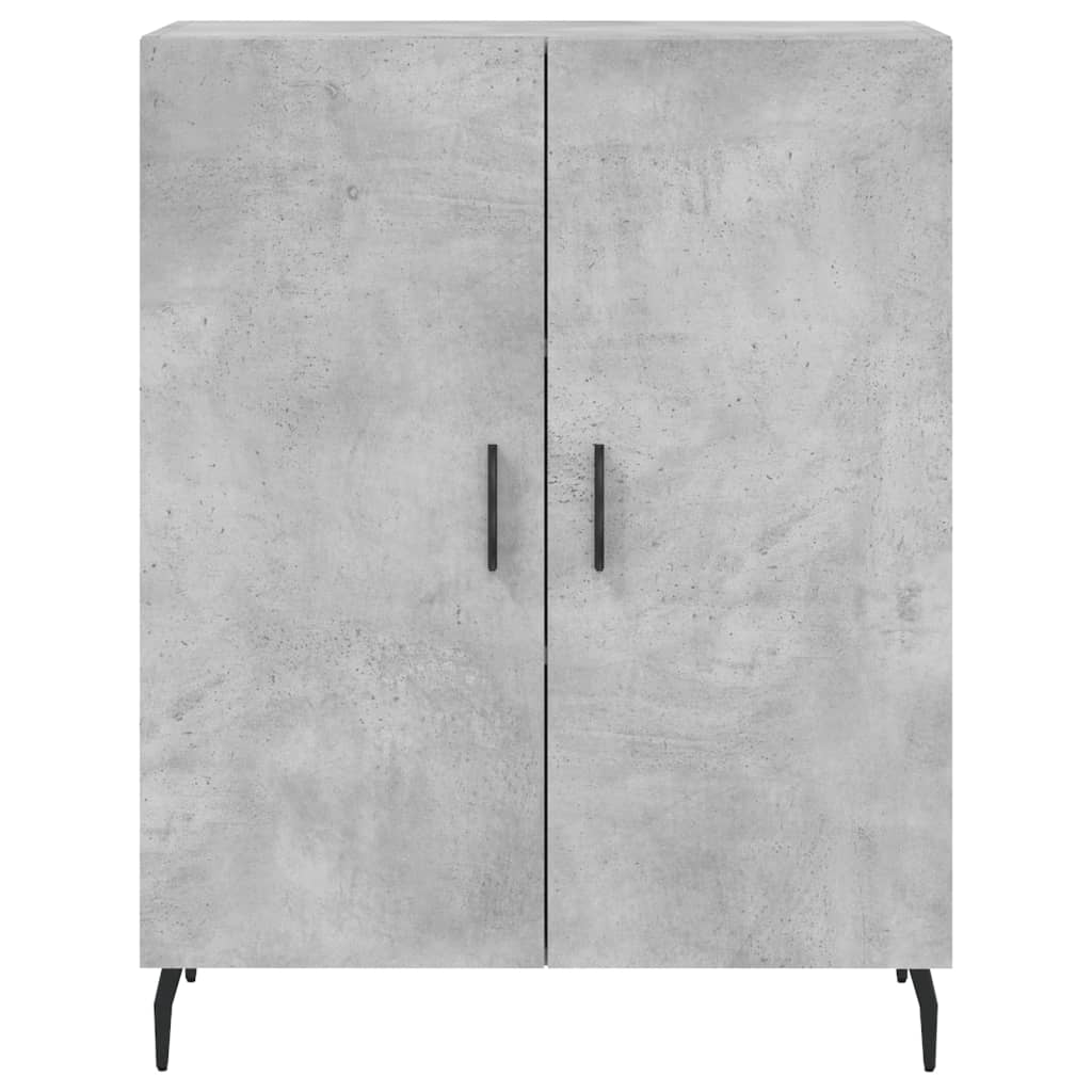 Hoge kast 69,5x34x180 cm bewerkt hout betongrijs