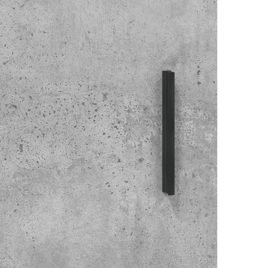 Hoge kast 69,5x34x180 cm bewerkt hout betongrijs