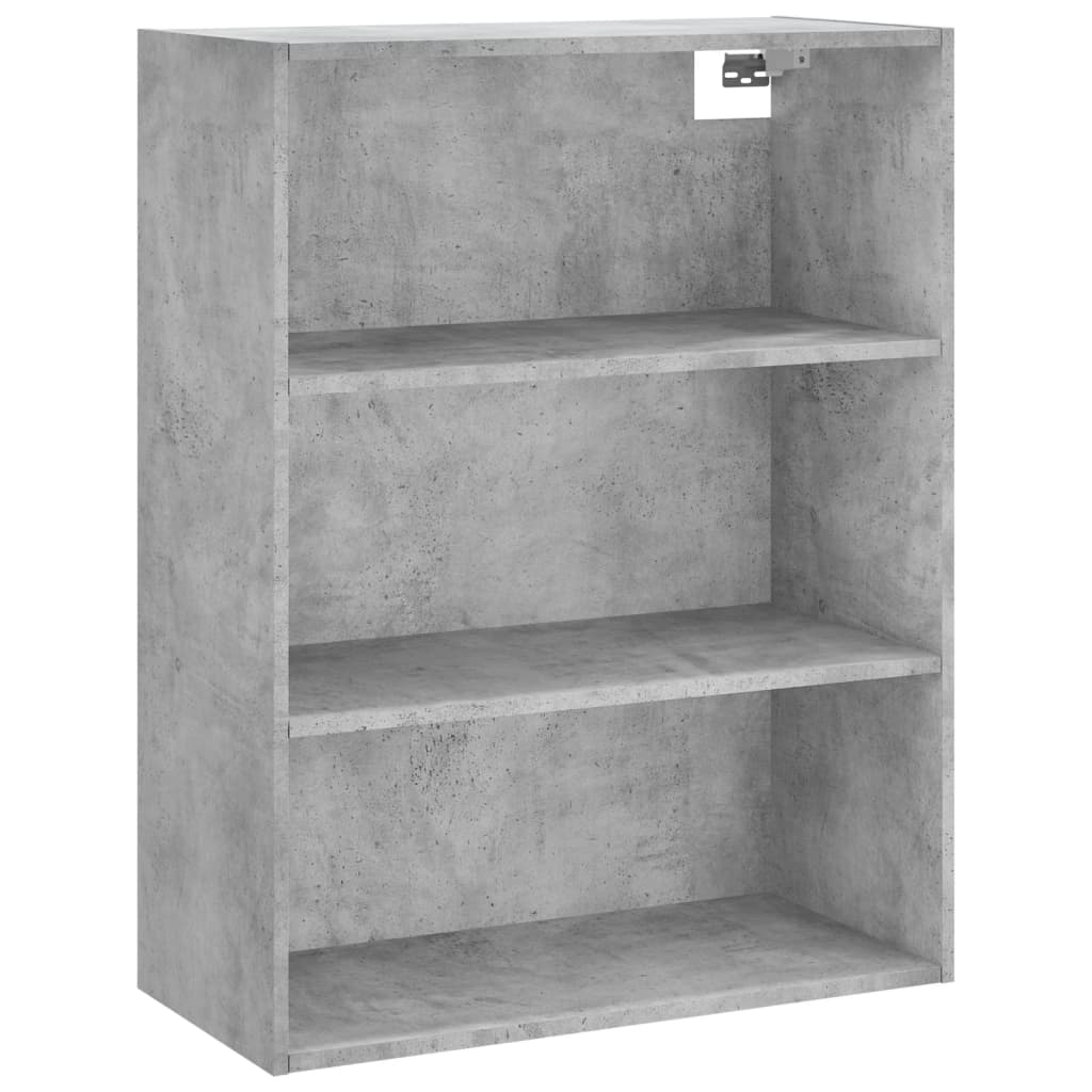 Hoge kast 69,5x34x180 cm bewerkt hout betongrijs