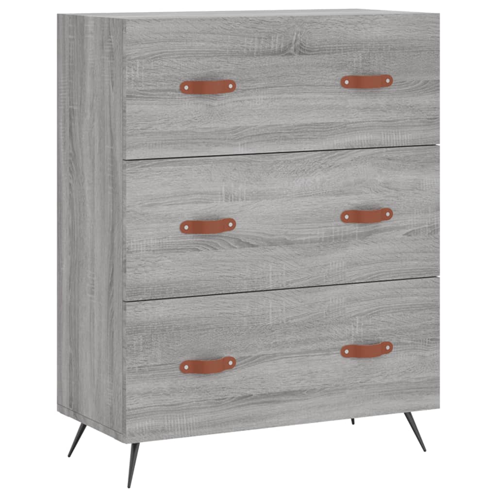 Hoge kast 69,5x34x180 cm bewerkt hout grijs sonoma eikenkleurig