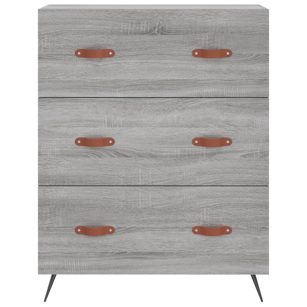 Hoge kast 69,5x34x180 cm bewerkt hout grijs sonoma eikenkleurig
