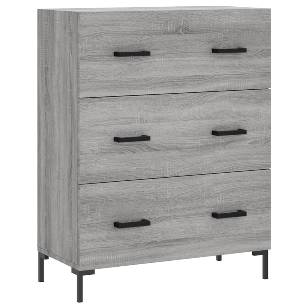 Hoge kast 69,5x34x180 cm bewerkt hout grijs sonoma eikenkleurig