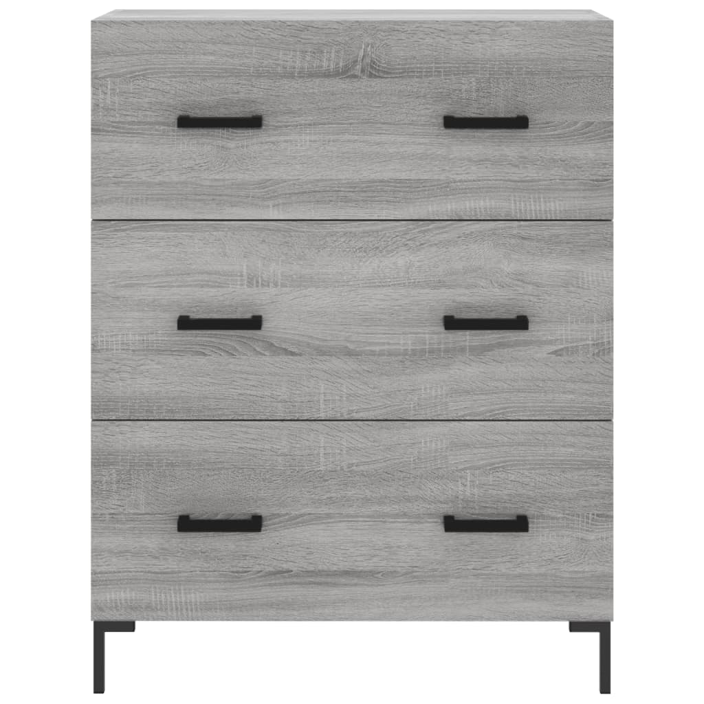 Hoge kast 69,5x34x180 cm bewerkt hout grijs sonoma eikenkleurig