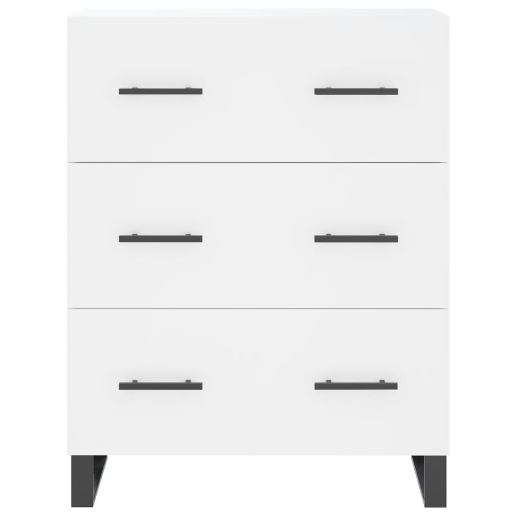 Hoge kast 69,5x34x180 cm bewerkt hout wit