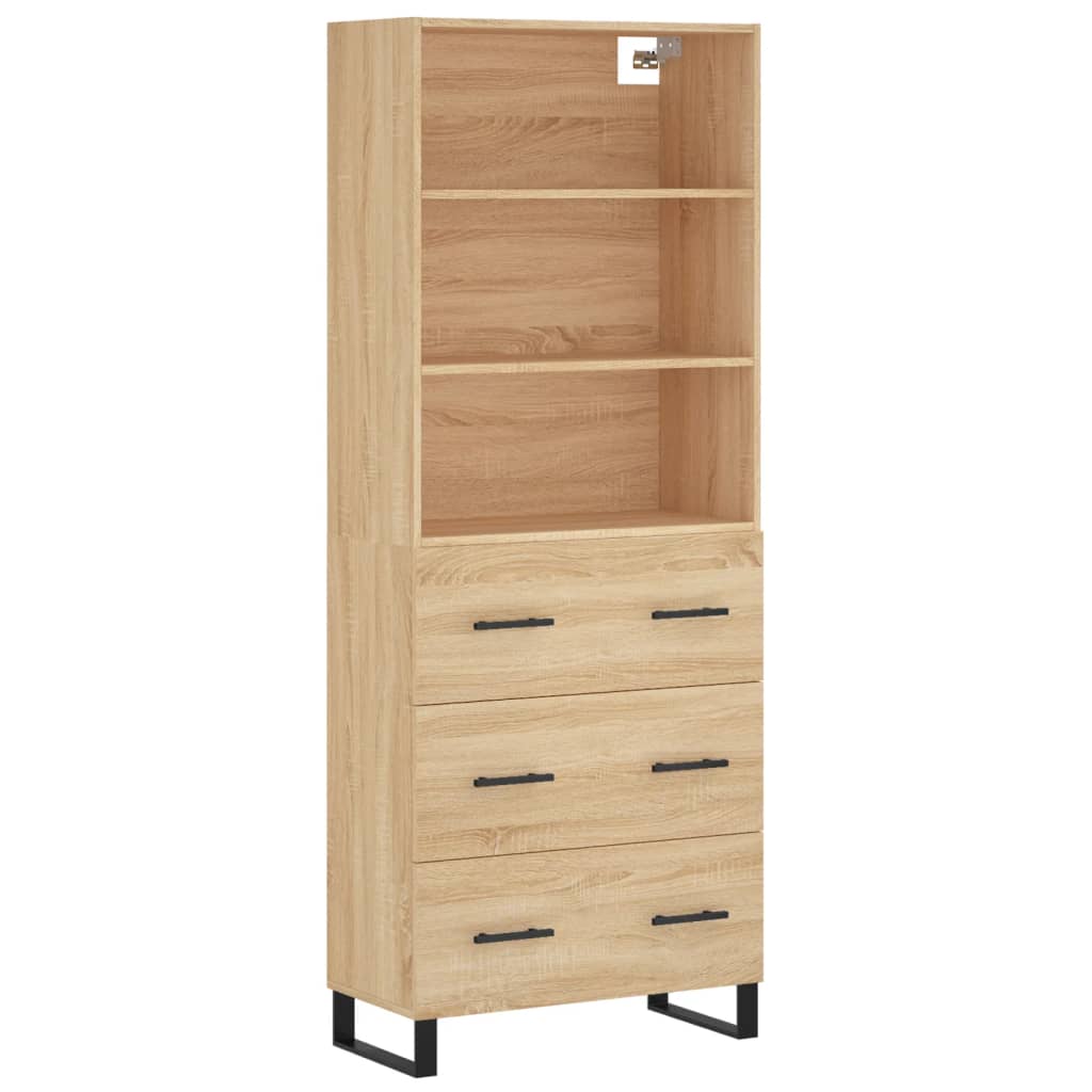 Hoge kast 69,5x34x180 cm bewerkt hout sonoma eikenkleurig