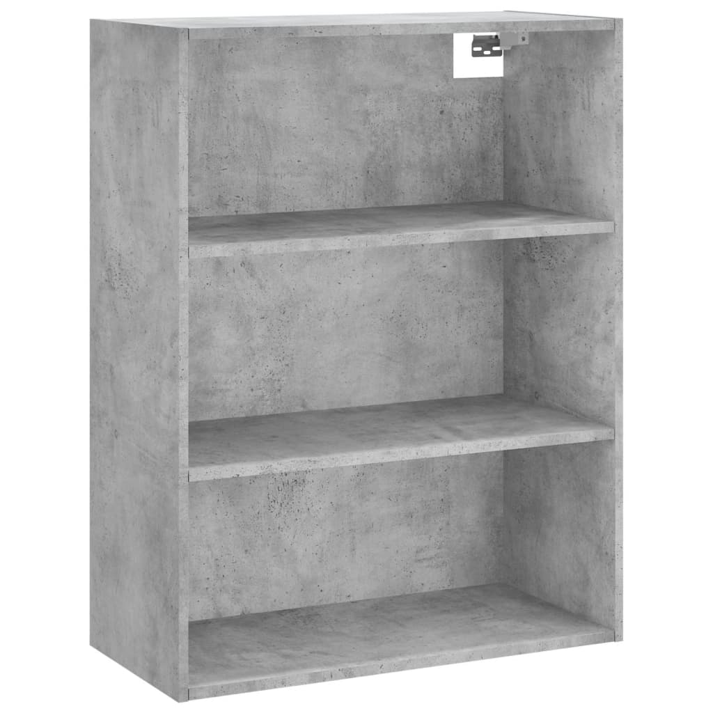 Hoge kast 69,5x34x180 cm bewerkt hout betongrijs
