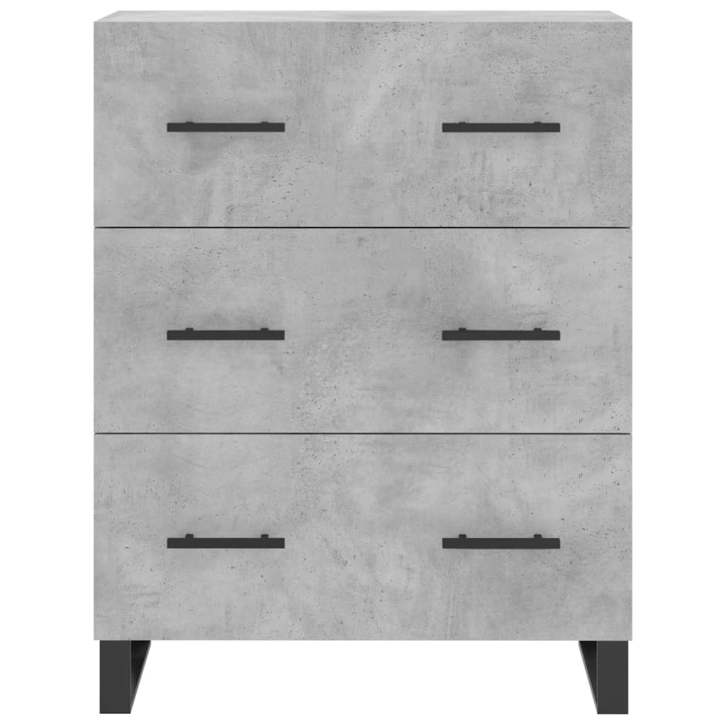 Hoge kast 69,5x34x180 cm bewerkt hout betongrijs