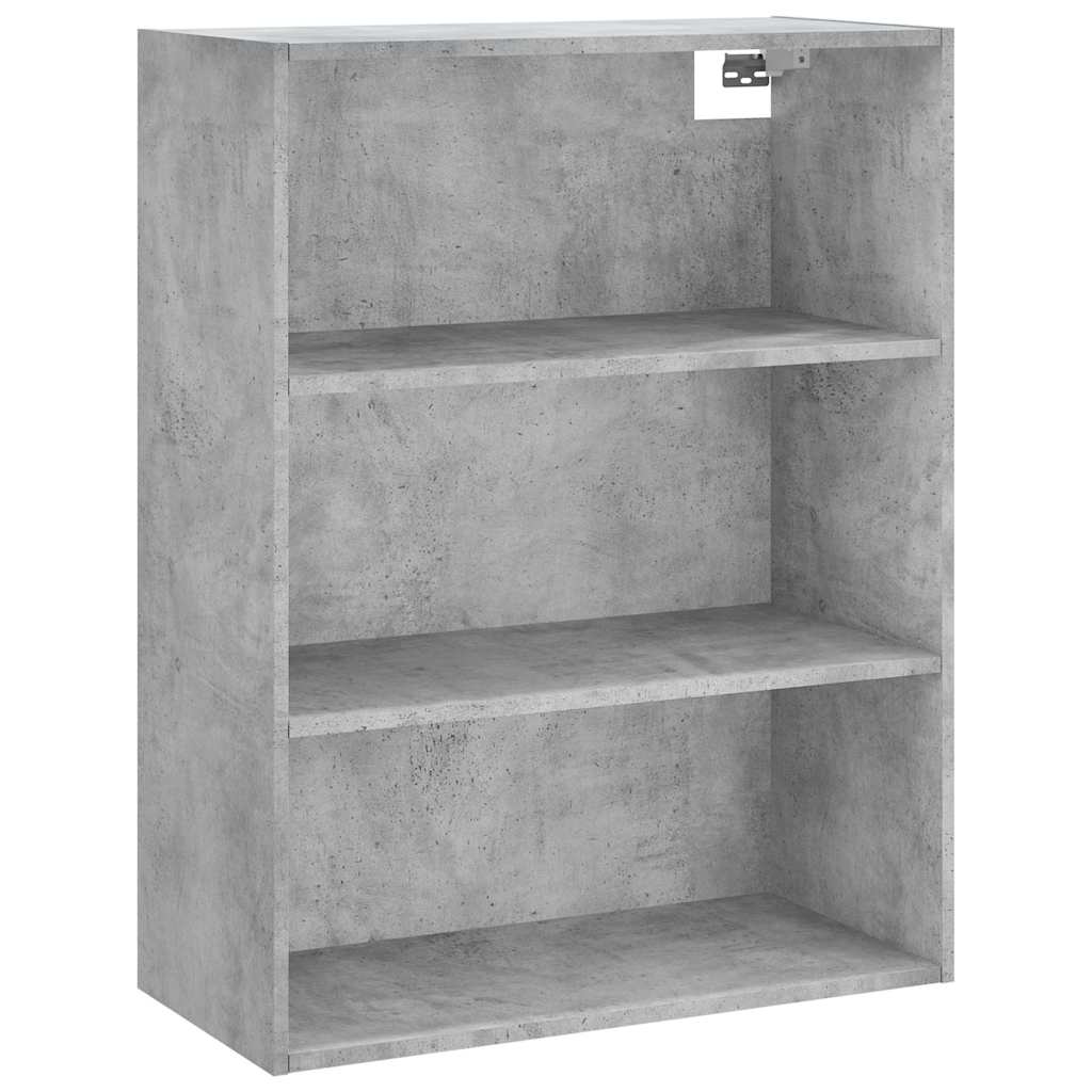 Hoge kast 69,5x34x180 cm bewerkt hout betongrijs