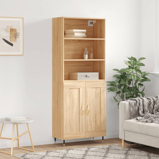 Hoge kast 69,5x34x180 cm bewerkt hout sonoma eikenkleurig