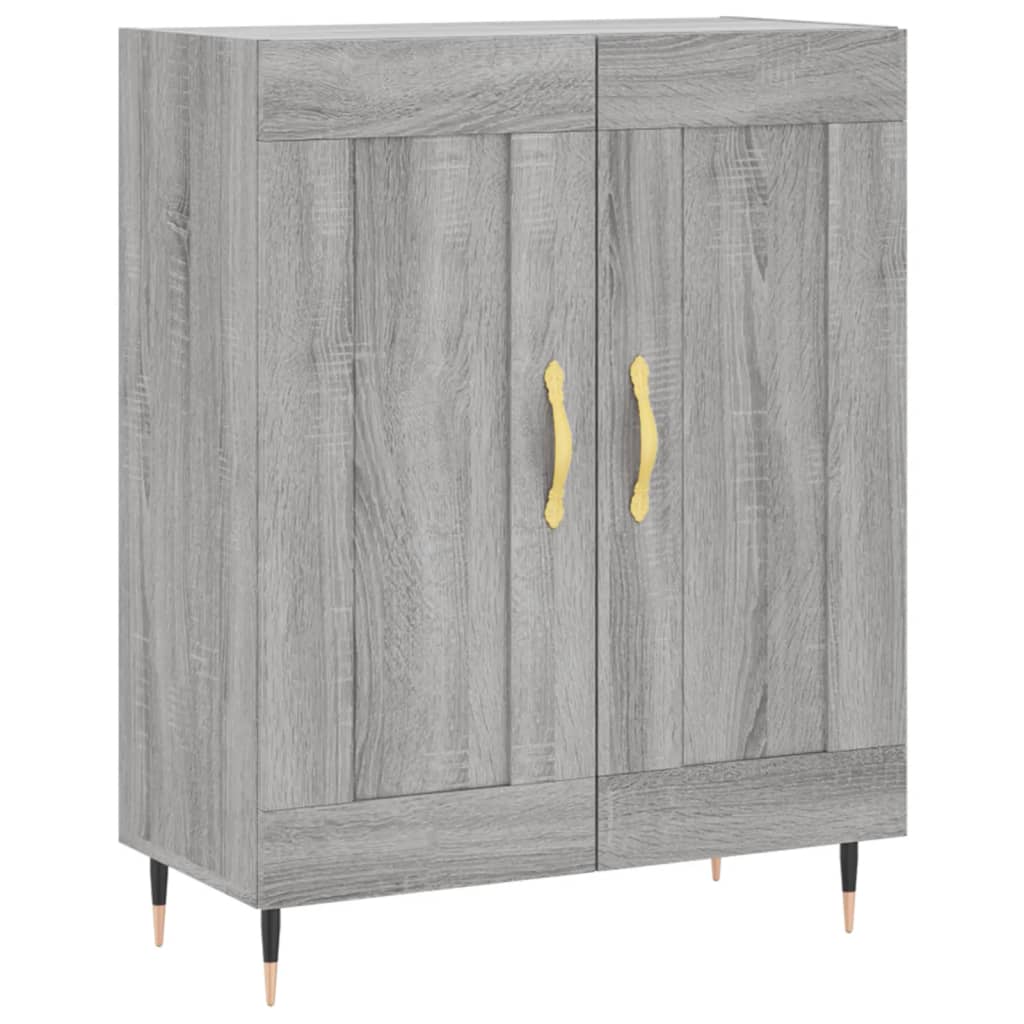 Hoge kast 69,5x34x180 cm bewerkt hout grijs sonoma eikenkleurig