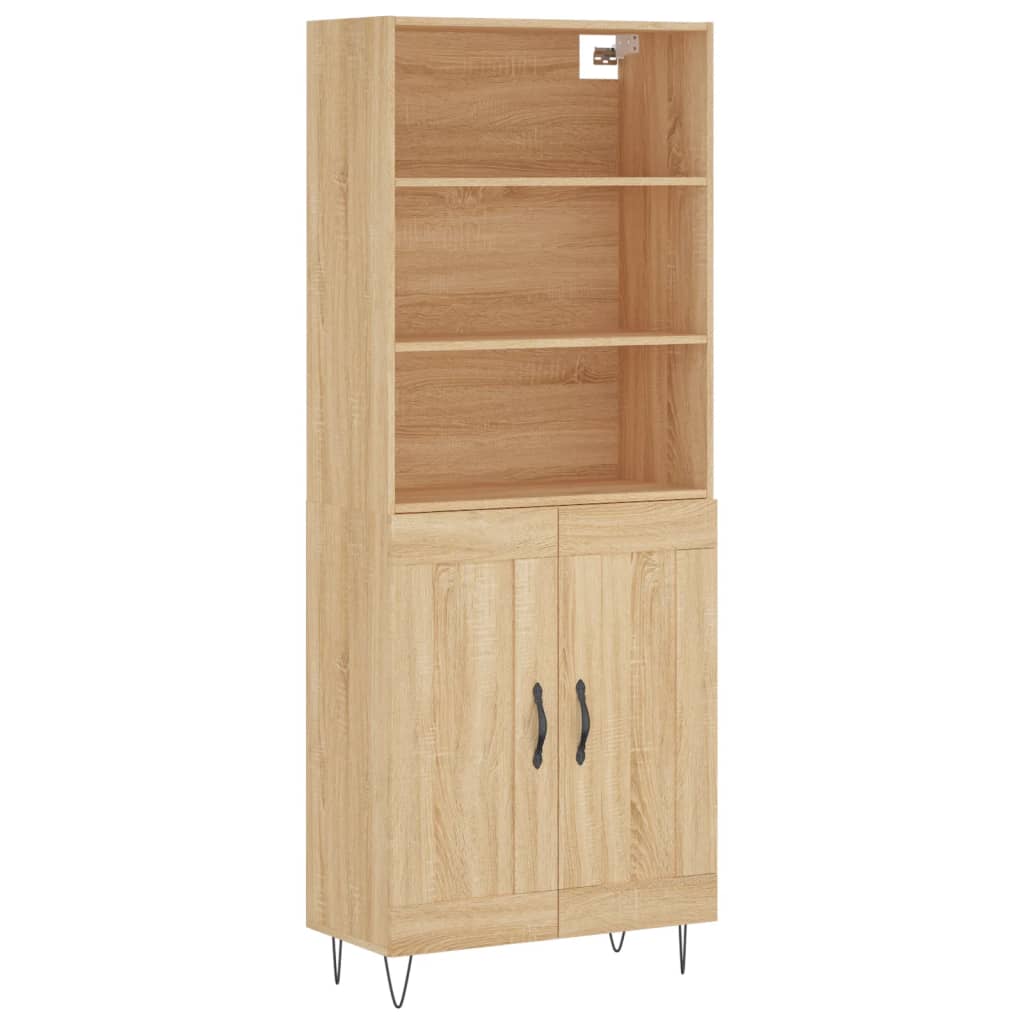 Hoge kast 69,5x34x180 cm bewerkt hout sonoma eikenkleurig