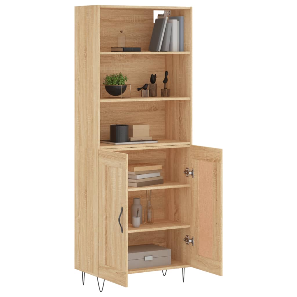 Hoge kast 69,5x34x180 cm bewerkt hout sonoma eikenkleurig