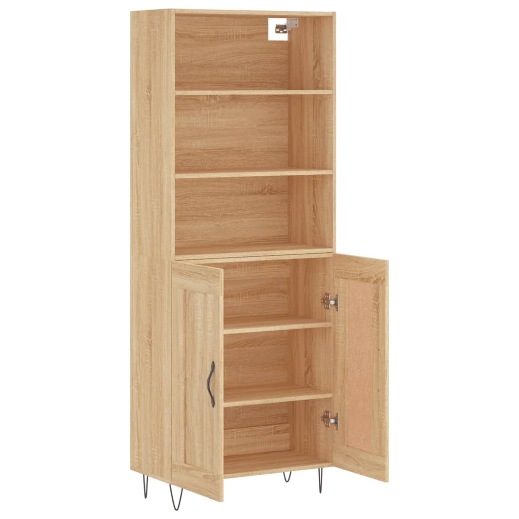 Hoge kast 69,5x34x180 cm bewerkt hout sonoma eikenkleurig