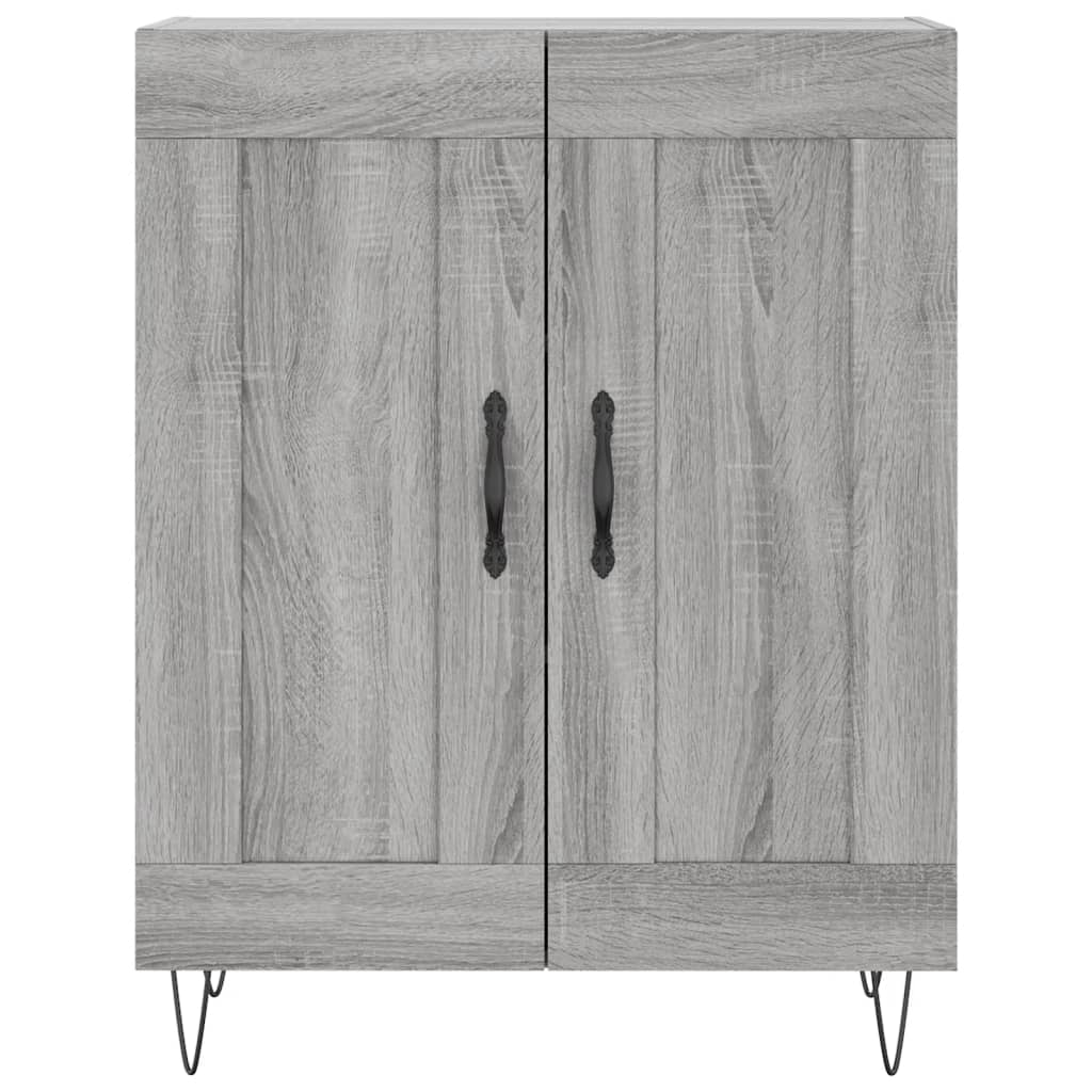Hoge kast 69,5x34x180 cm bewerkt hout grijs sonoma eikenkleurig