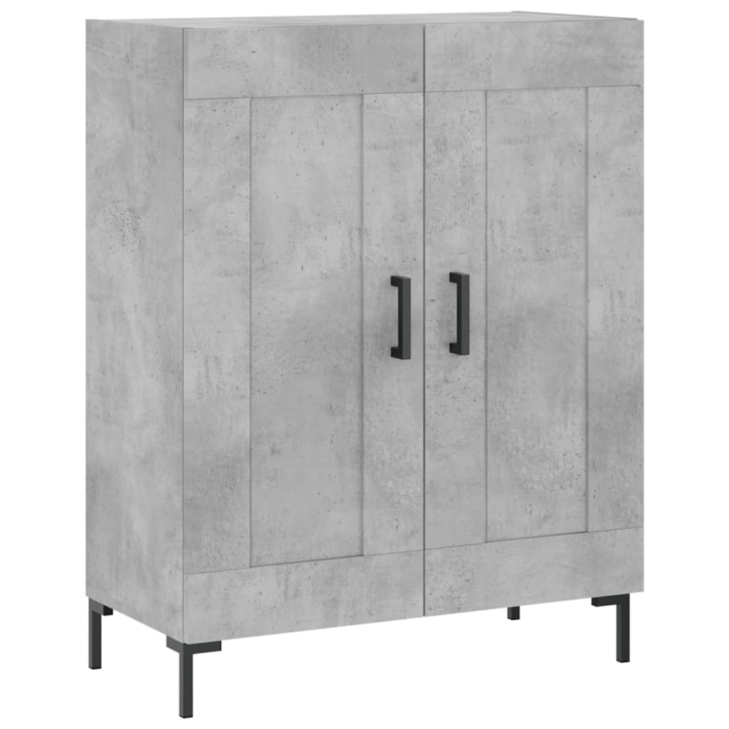 Hoge kast 69,5x34x180 cm bewerkt hout betongrijs