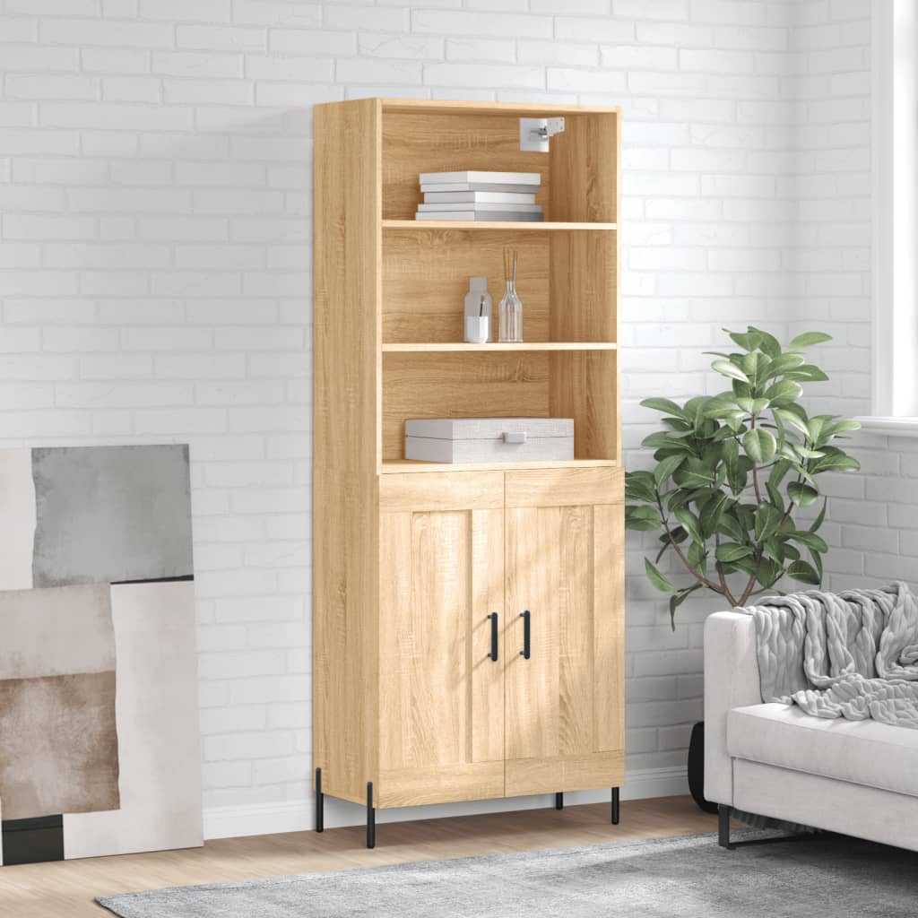 Hoge kast 69,5x34x180 cm bewerkt hout sonoma eikenkleurig
