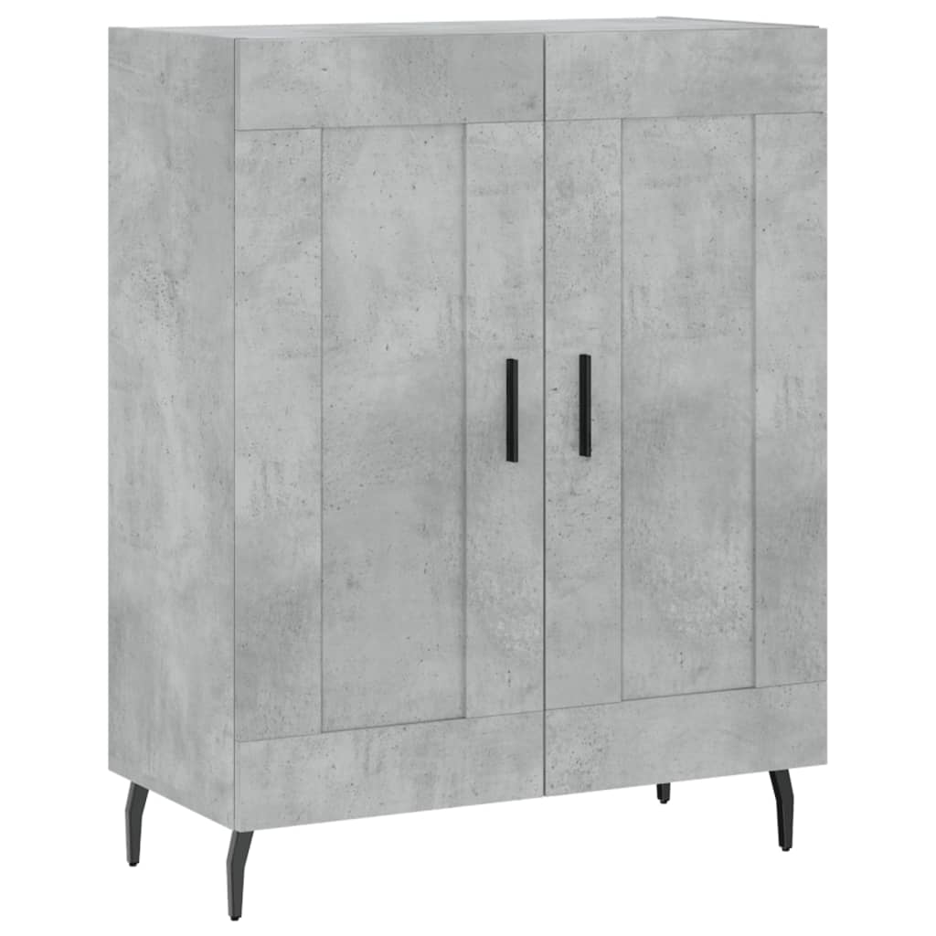 Hoge kast 69,5x34x180 cm bewerkt hout betongrijs