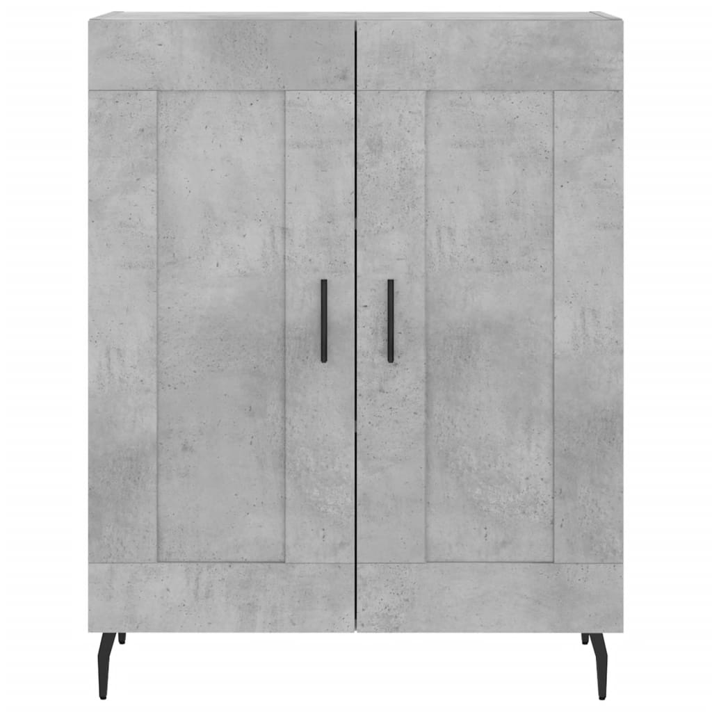 Hoge kast 69,5x34x180 cm bewerkt hout betongrijs