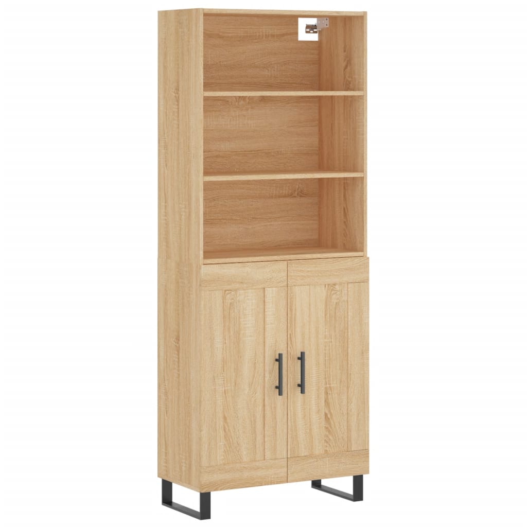 Hoge kast 69,5x34x180 cm bewerkt hout sonoma eikenkleurig